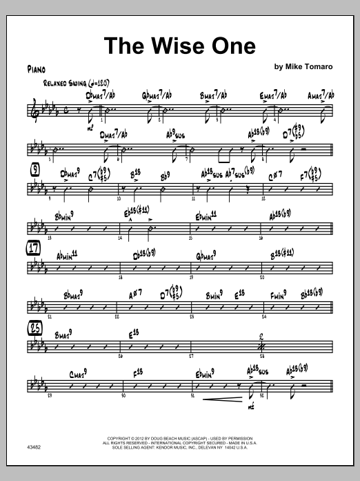 Download Tomaro Wise One, The - Piano Sheet Music