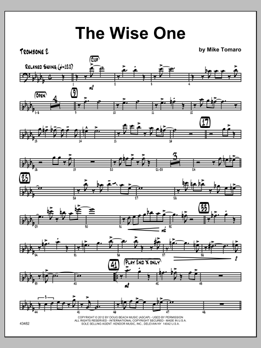 Download Tomaro Wise One, The - Trombone 2 Sheet Music