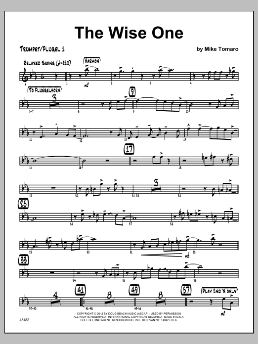 Download Tomaro Wise One, The - Trumpet 1 Sheet Music