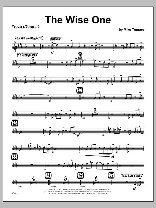 Download Tomaro Wise One, The - Trumpet 4 Sheet Music