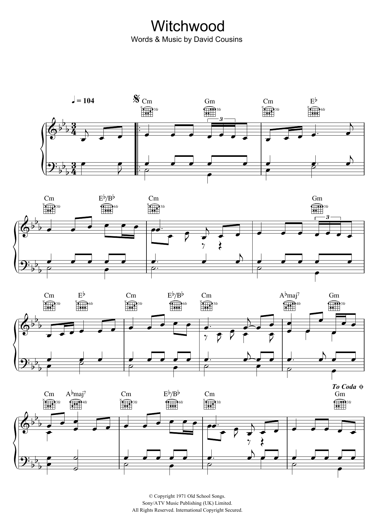 Download The Strawbs Witchwood Sheet Music