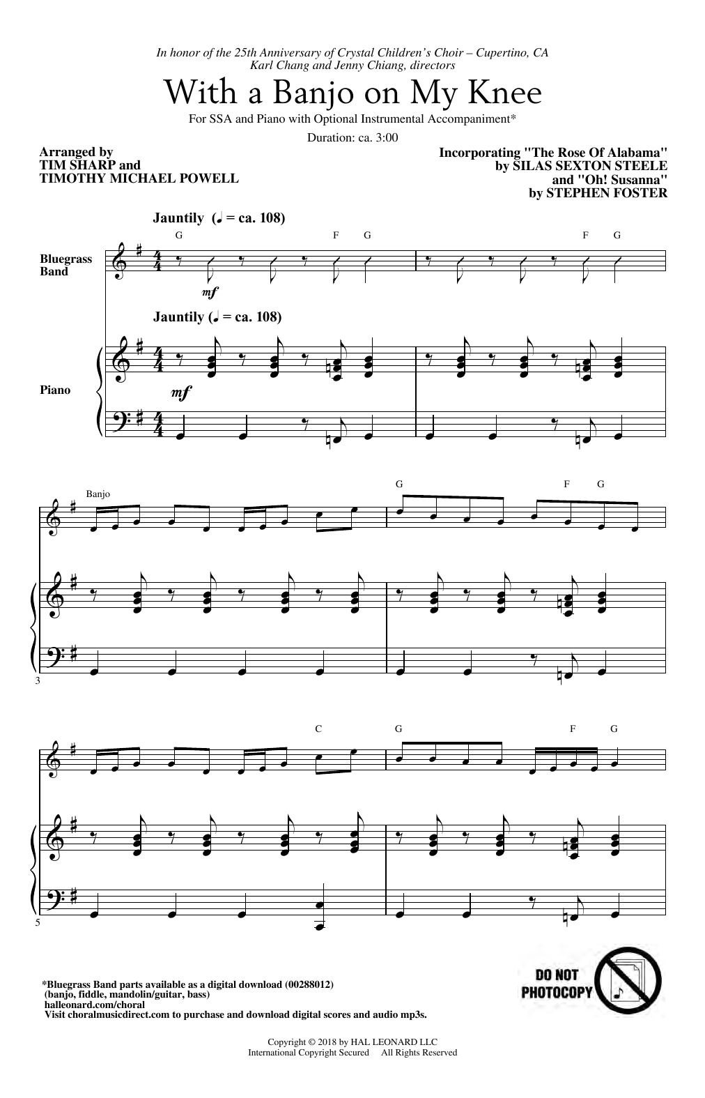 Download Tim Sharp & Timothy Michael Powell With A Banjo On My Knee Sheet Music