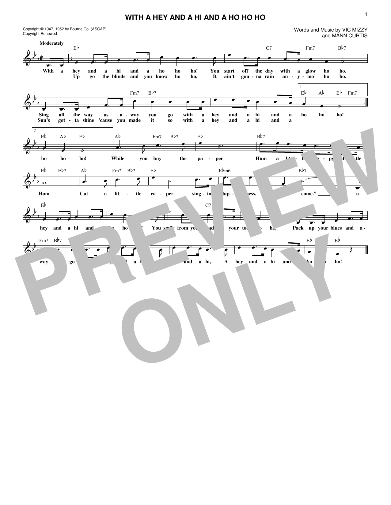 Download Mann Curtis With A Hey And A Hi And A Ho Ho Ho Sheet Music