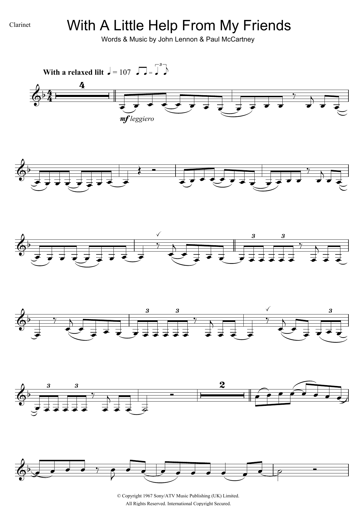 Download The Beatles With A Little Help From My Friends Sheet Music