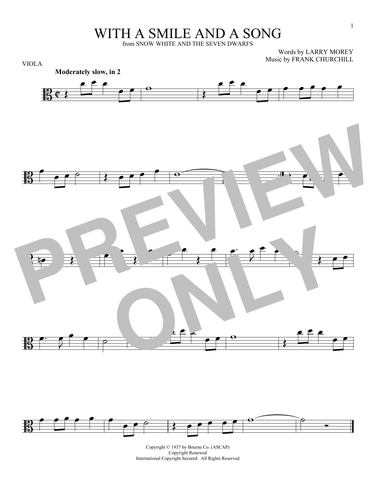 Download Frank Churchill With A Smile And A Song Sheet Music