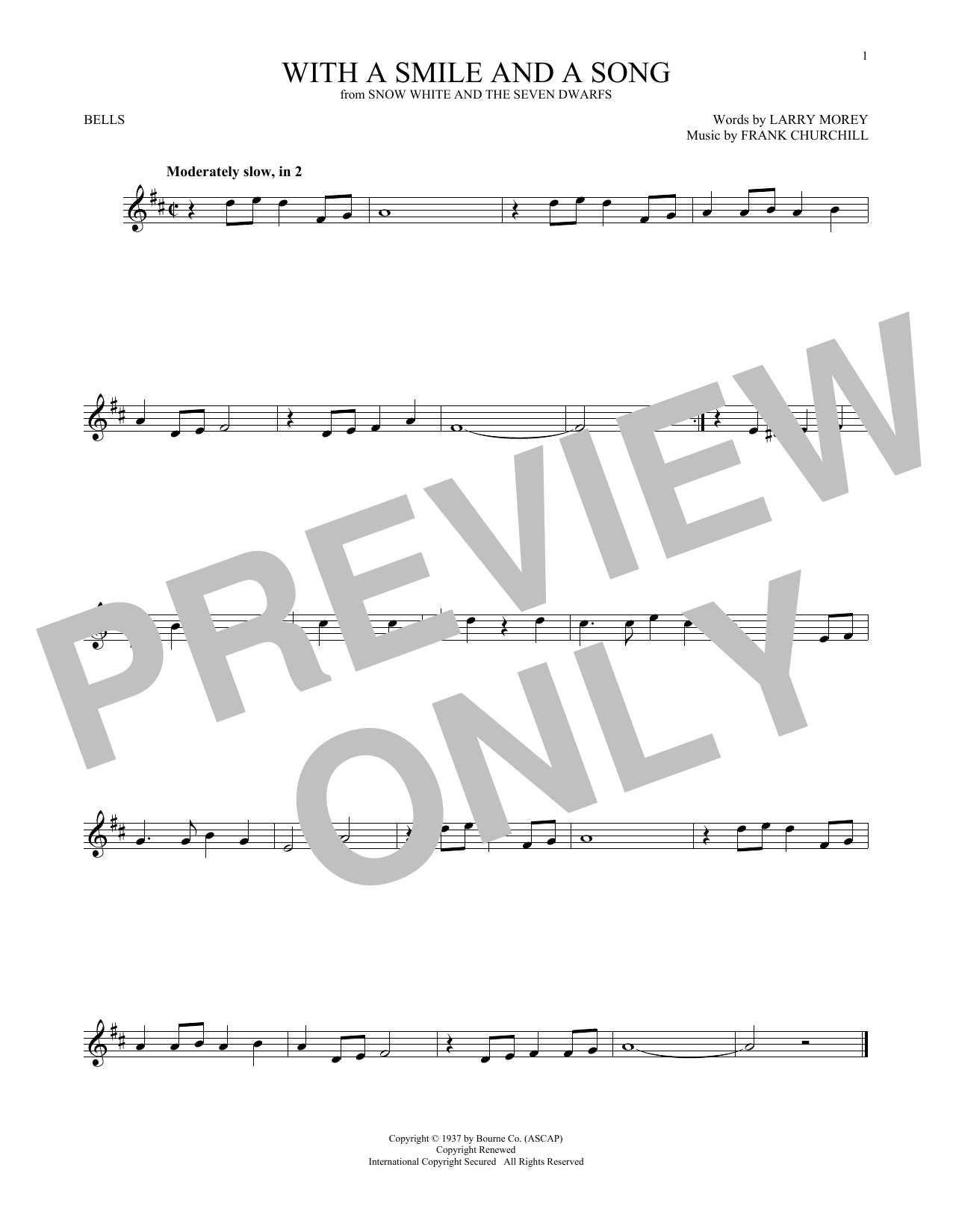 Download Larry Morey and Frank Churchill With A Smile And A Song (from Snow Whit Sheet Music