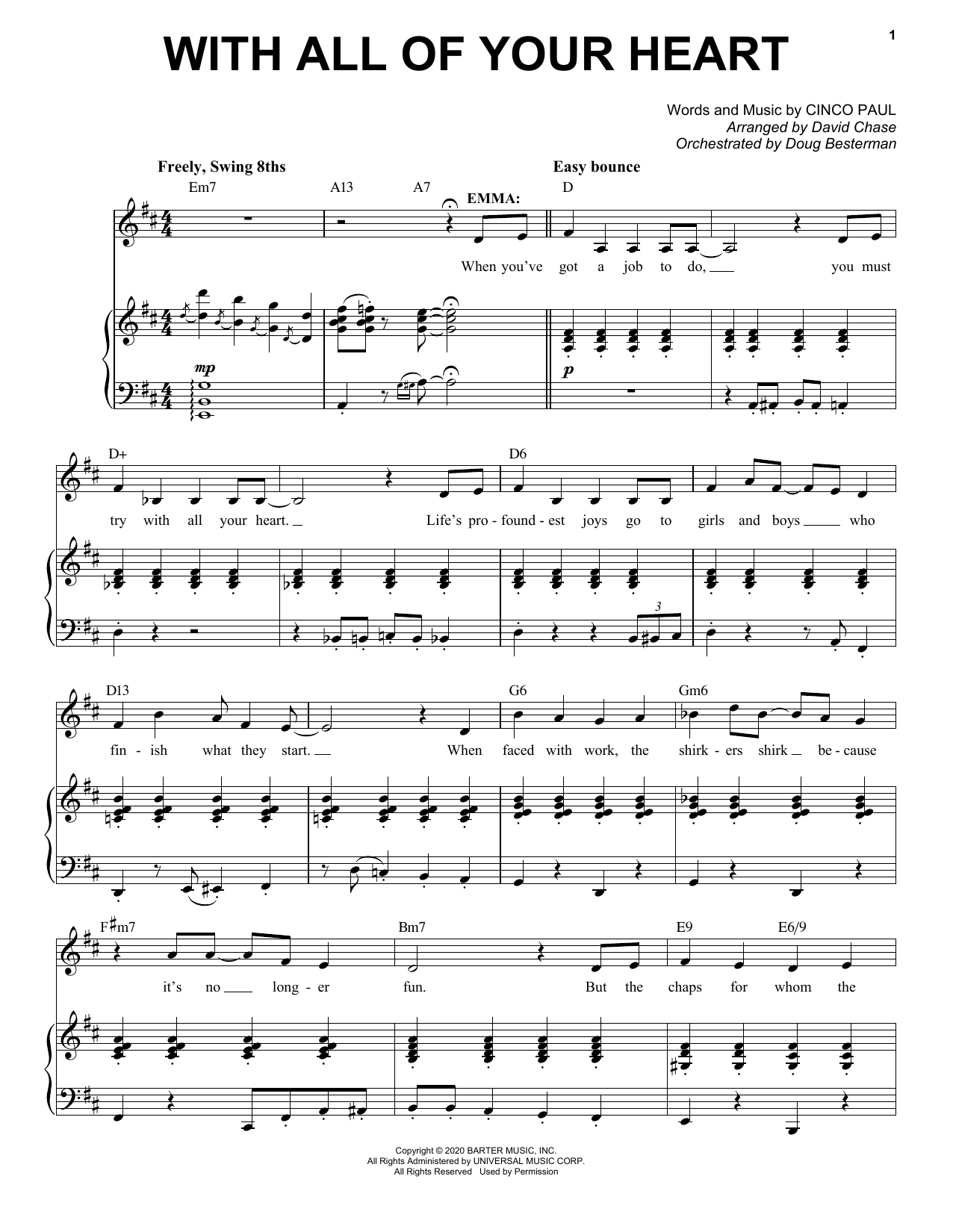 Download Cinco Paul With All Of Your Heart (from Schmigadoo Sheet Music
