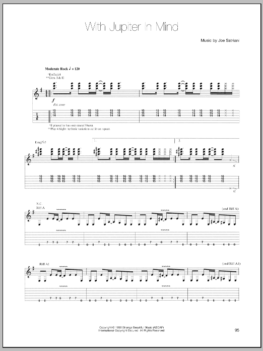 Download Joe Satriani With Jupiter In Mind Sheet Music