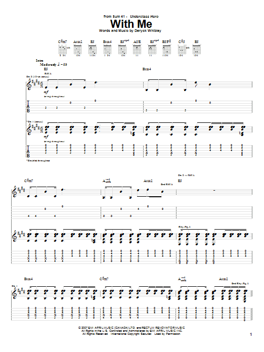 Download Sum 41 With Me Sheet Music