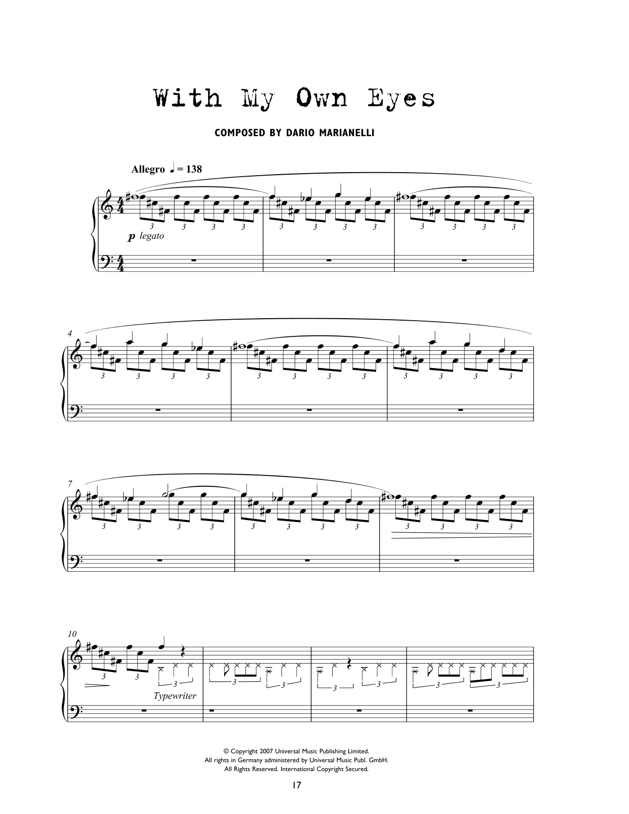 Download Dario Marianelli With My Own Eyes (from Atonement) Sheet Music