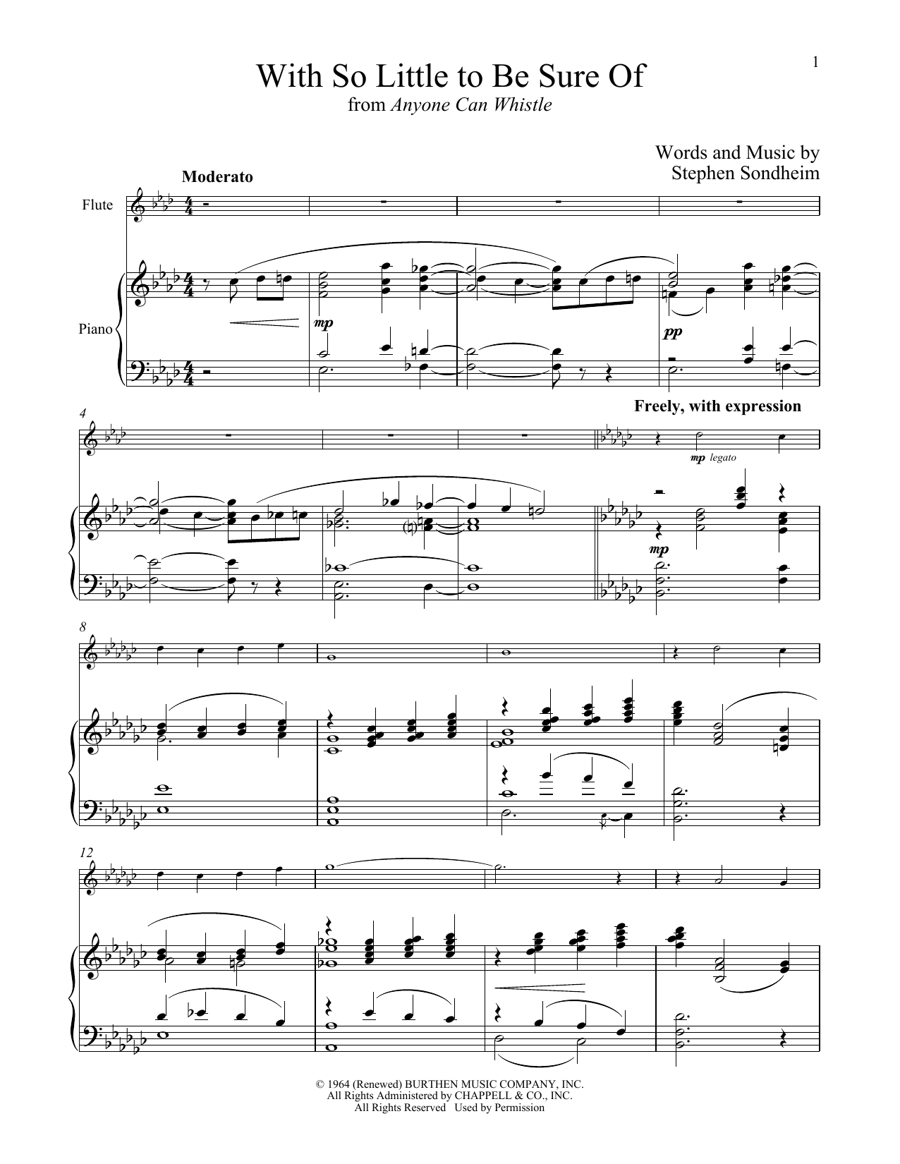 Download Stephen Sondheim With So Little To Be Sure Of (from Anyo Sheet Music