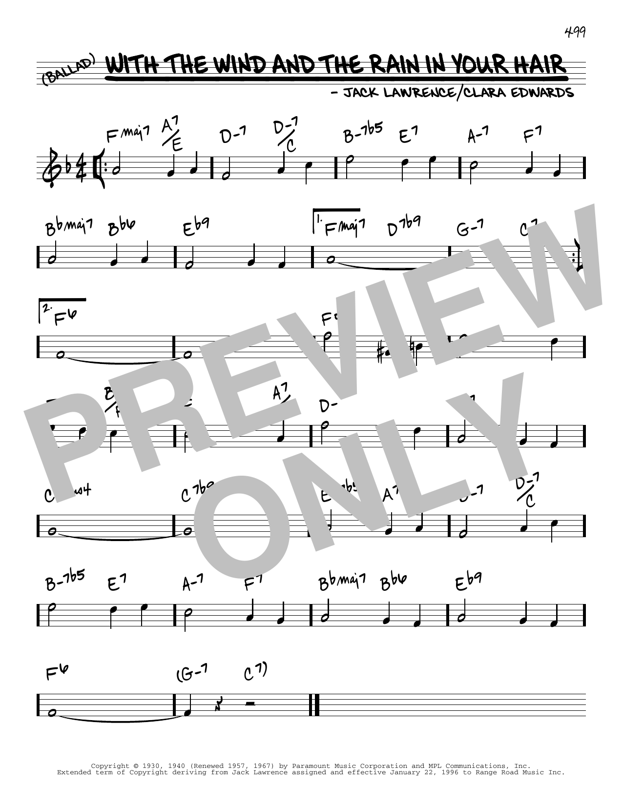 Download Pat Boone With The Wind And The Rain In Your Hair Sheet Music