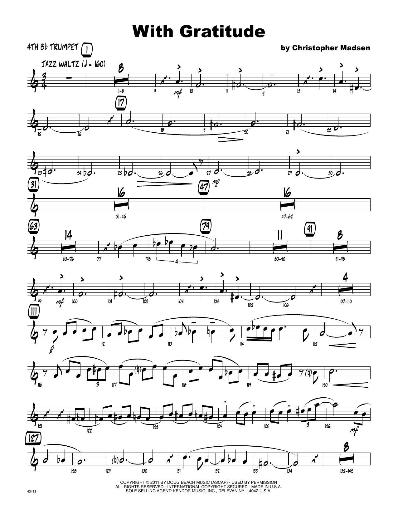 Download Christopher Madsen With Gratitude - 4th Bb Trumpet Sheet Music