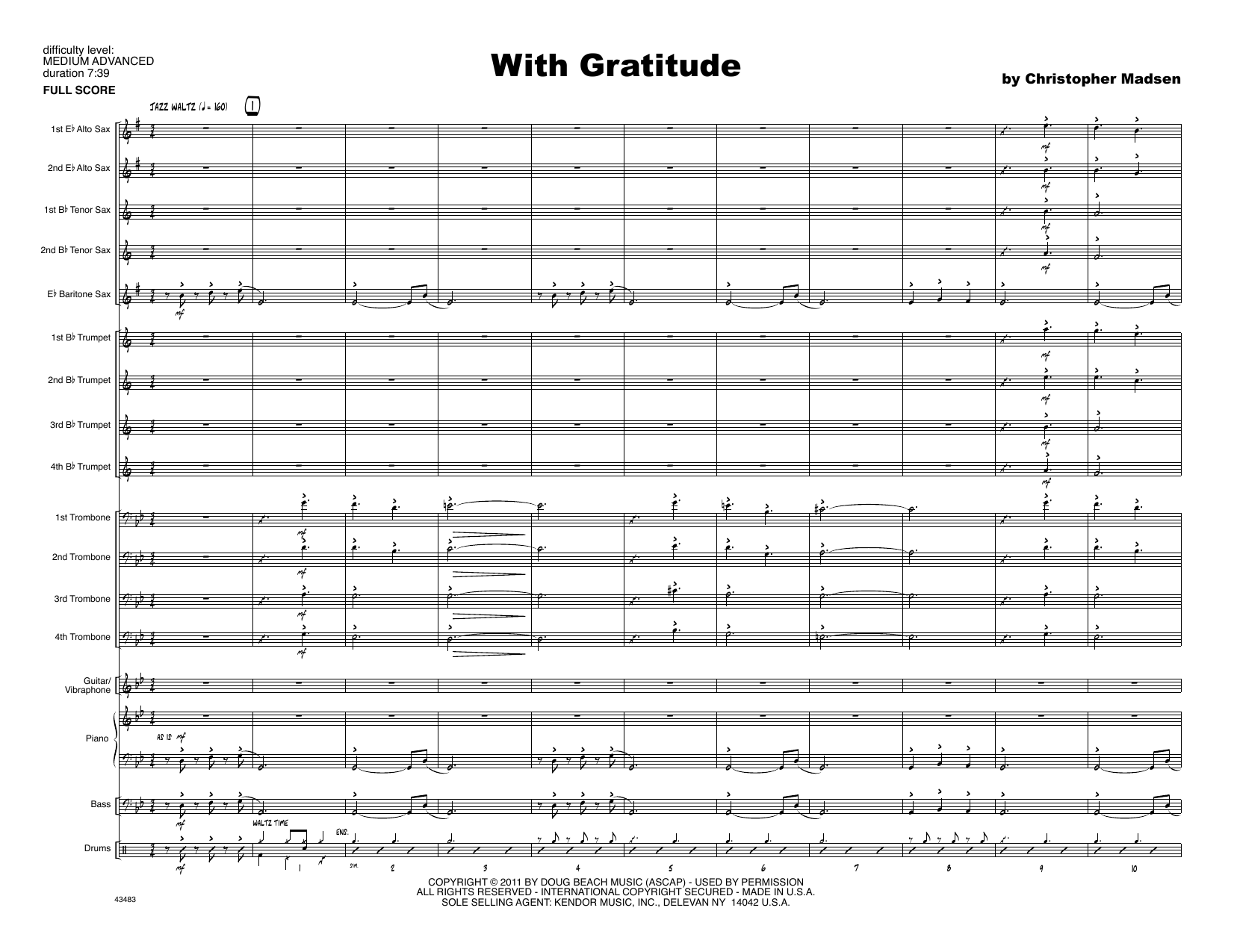 Download Christopher Madsen With Gratitude - Full Score Sheet Music