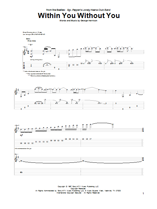 Download The Beatles Within You Without You Sheet Music