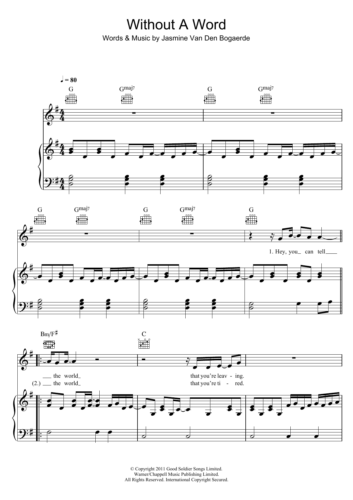 Download Birdy Without A Word Sheet Music