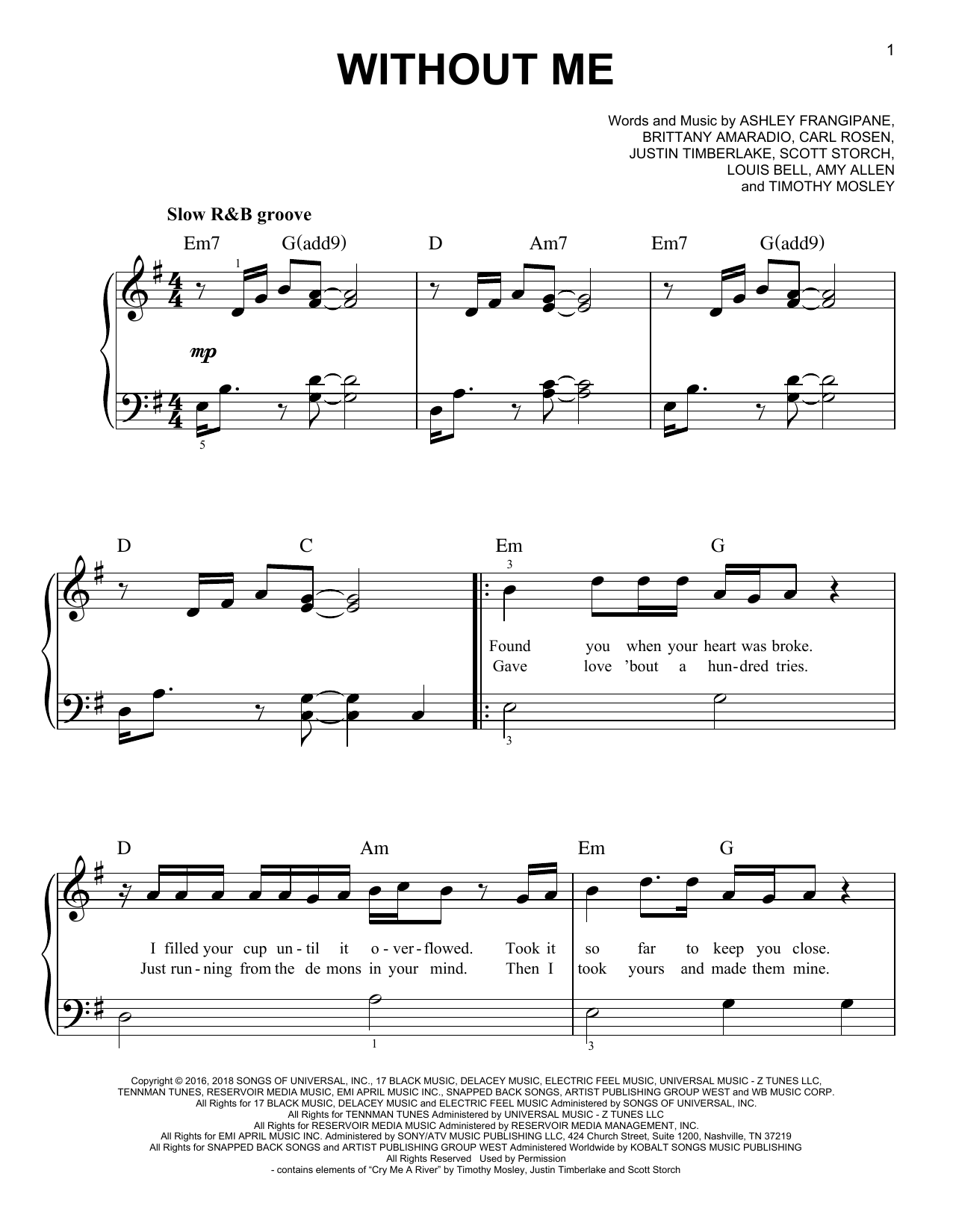 Download Halsey Without Me Sheet Music