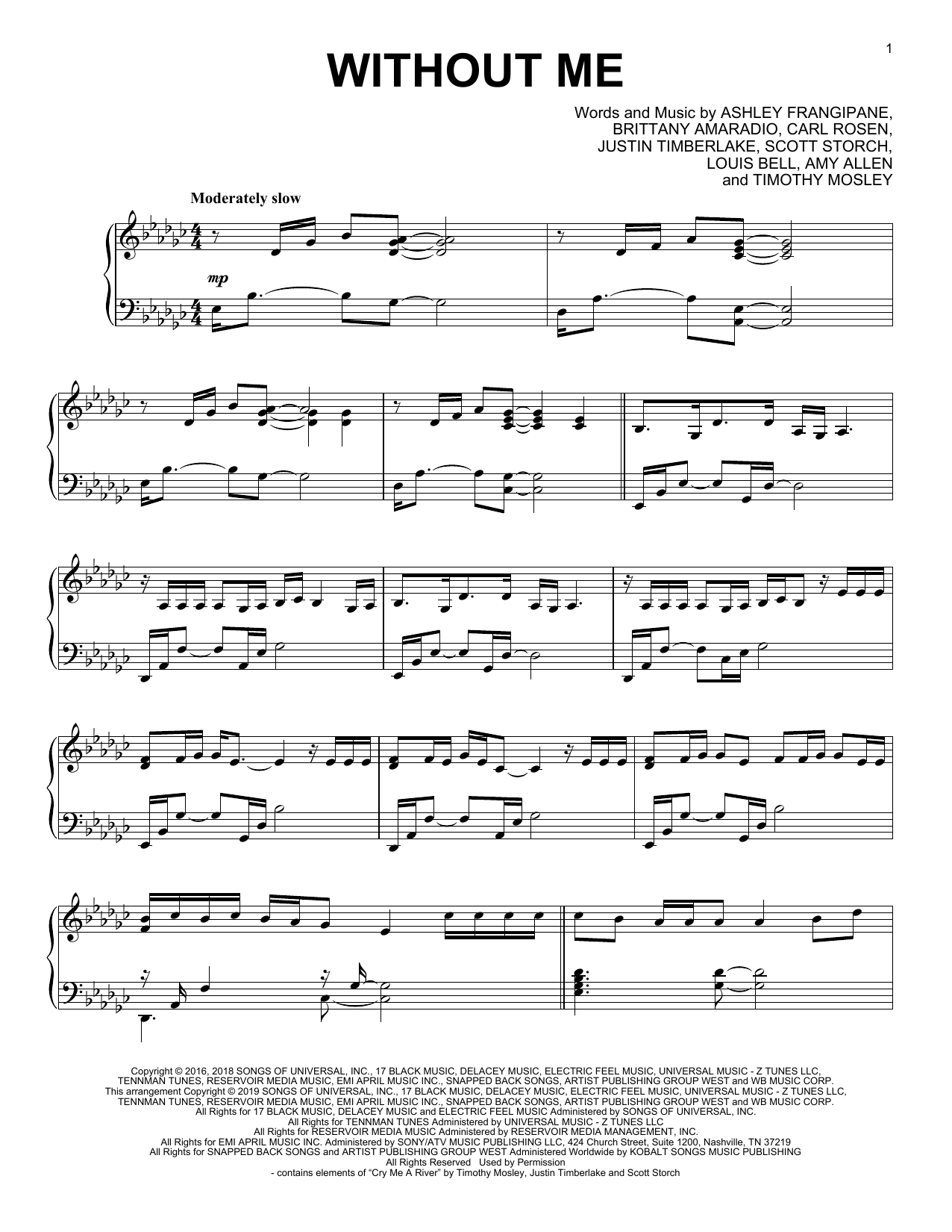 Download Halsey Without Me Sheet Music