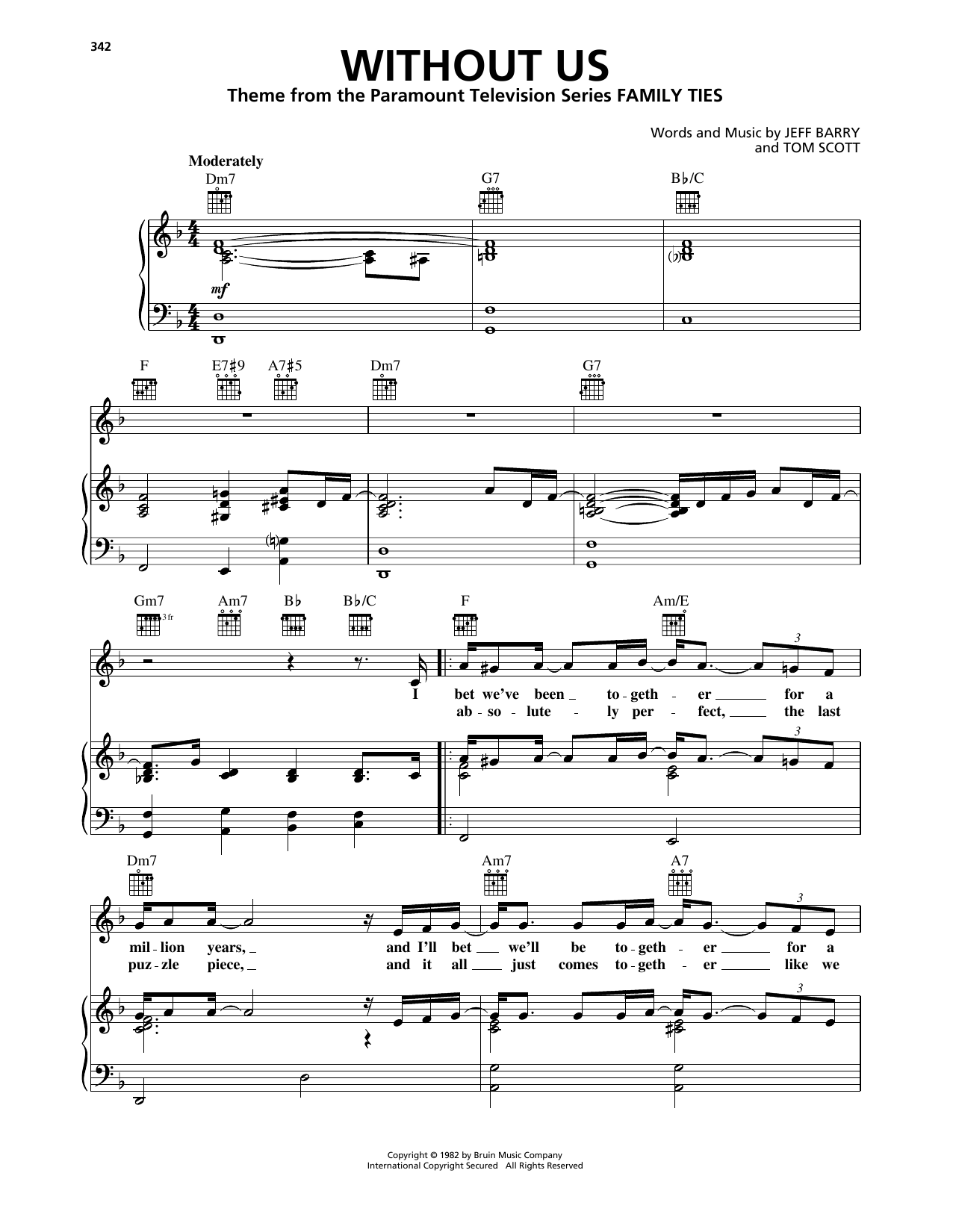 Download Jeff Barry Without Us (from Family Ties) Sheet Music