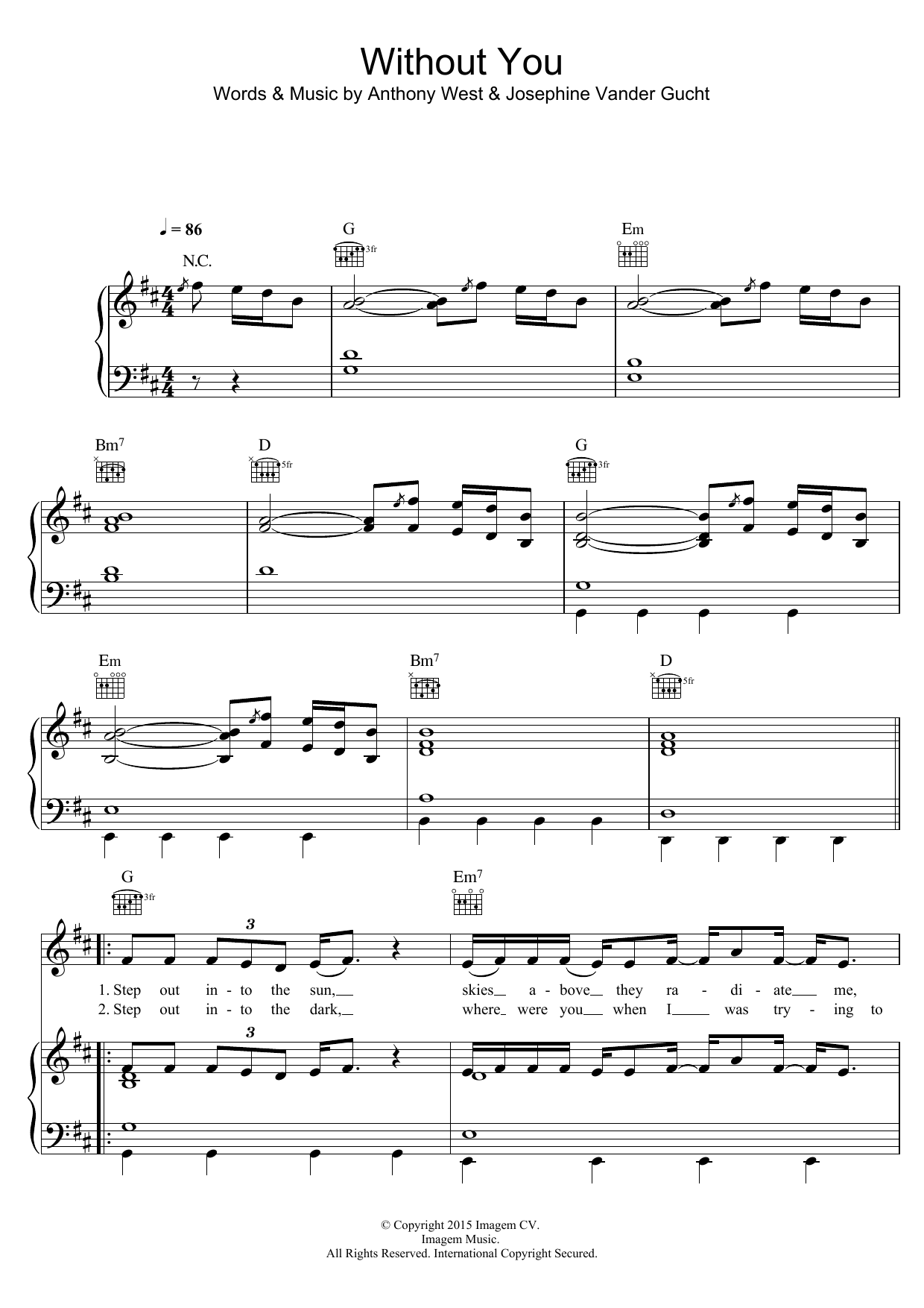 Download Oh Wonder Without You Sheet Music