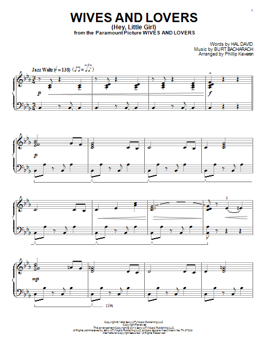 Download Phillip Keveren Wives And Lovers (Hey, Little Girl) Sheet Music