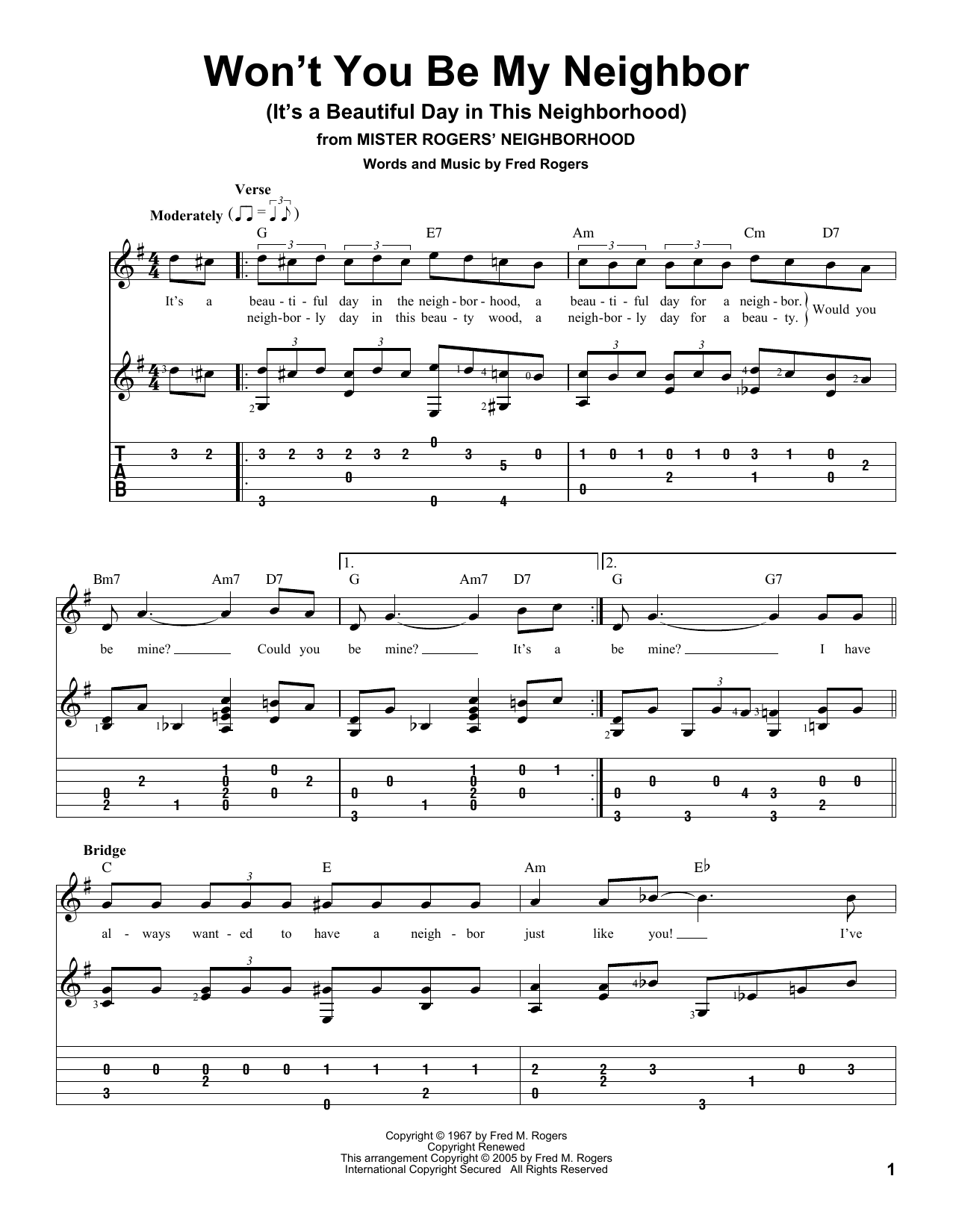 Download Fred Rogers Won't You Be My Neighbor? (It's A Beaut Sheet Music