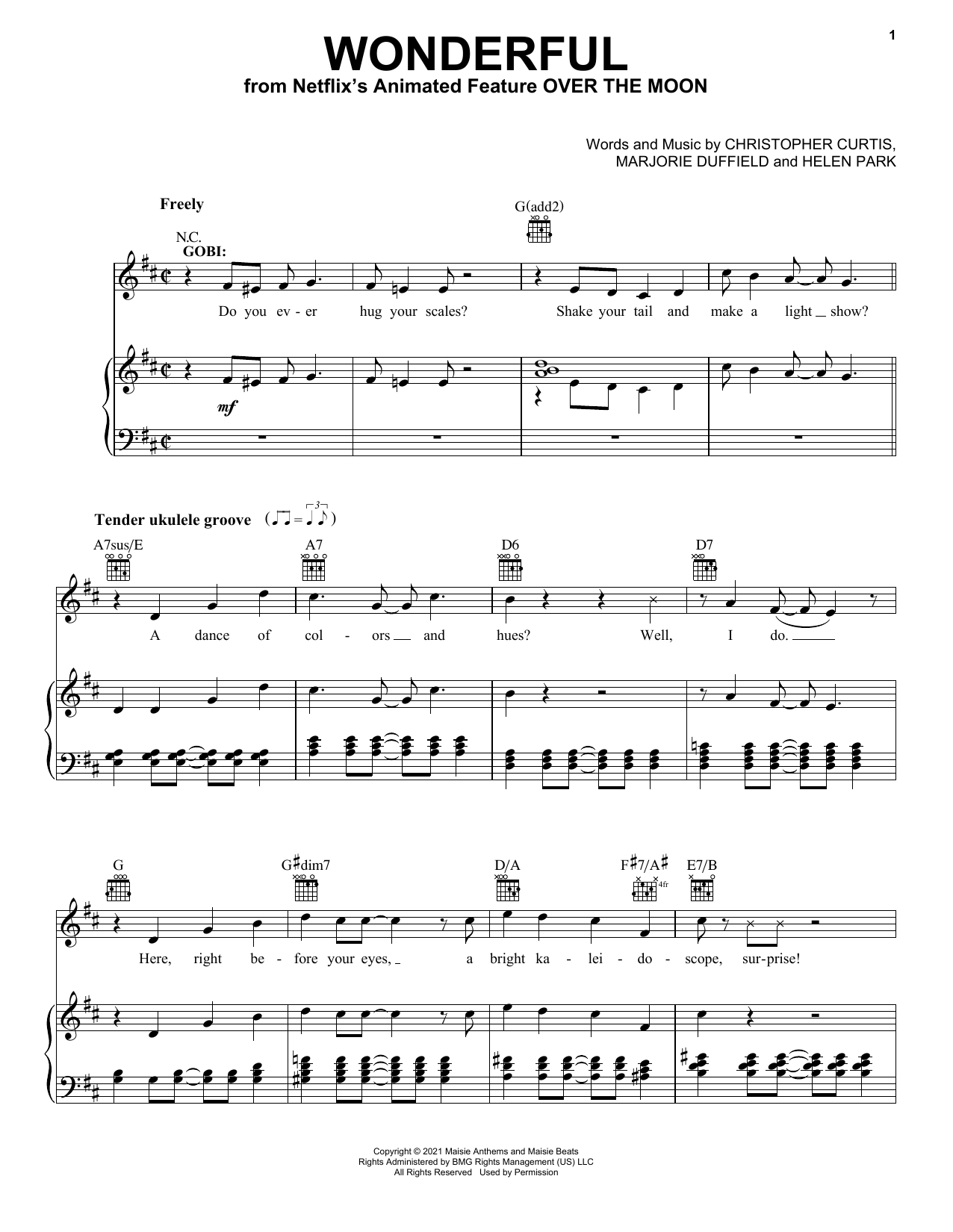Download Cathy Ang and Ken Jeong Wonderful (from Over The Moon) Sheet Music