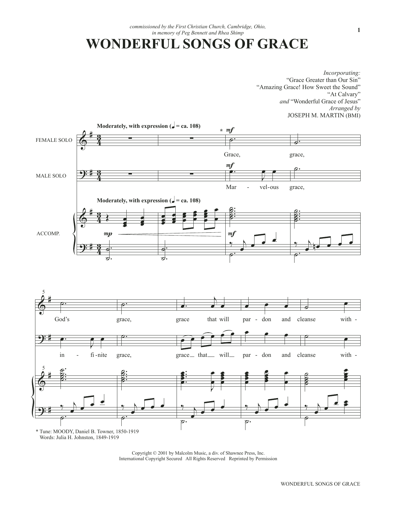 Download Joseph M. Martin Wonderful Songs of Grace (from Voices T Sheet Music