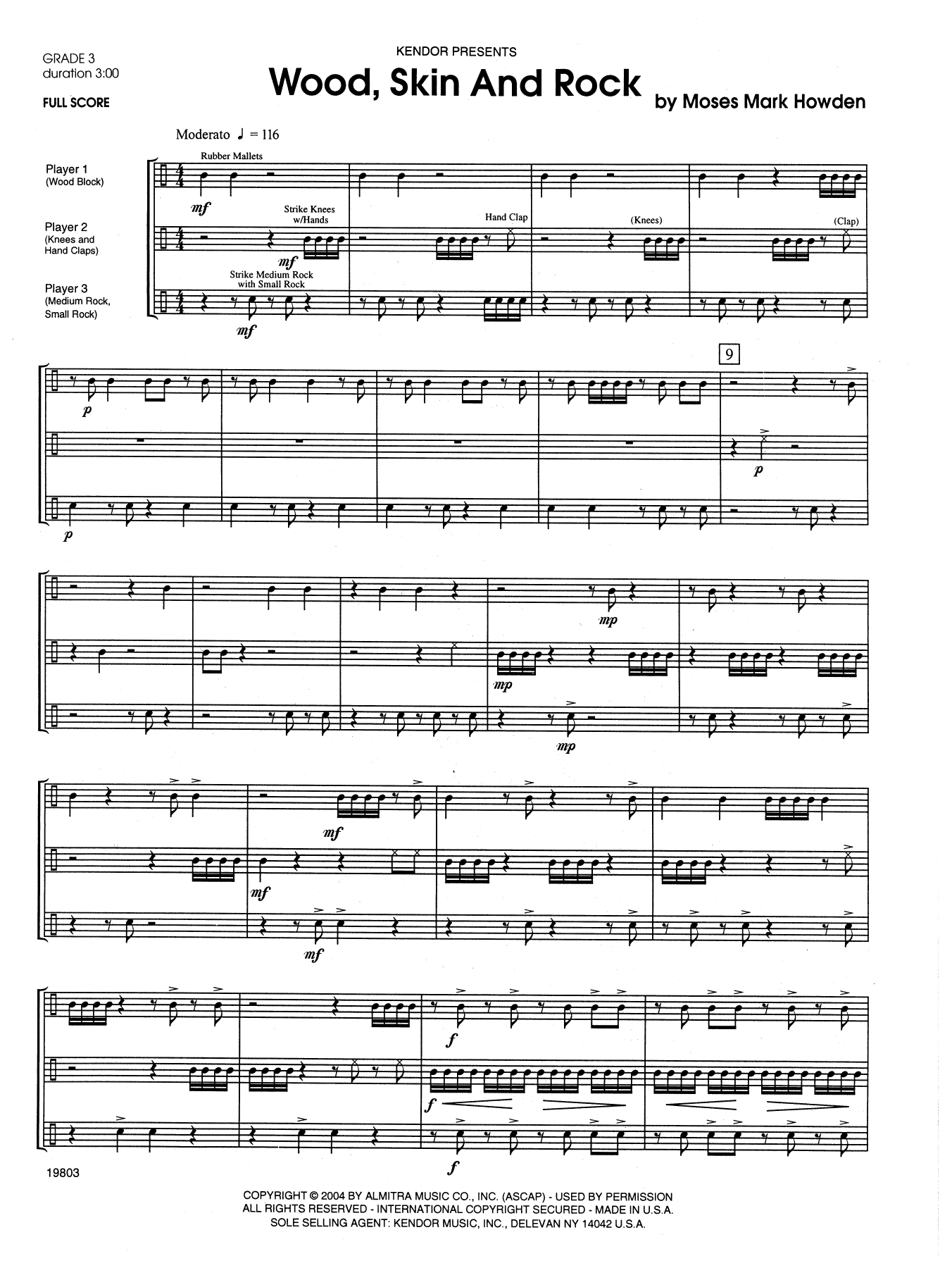 Download Howden Wood, Skin And Rock - Full Score Sheet Music