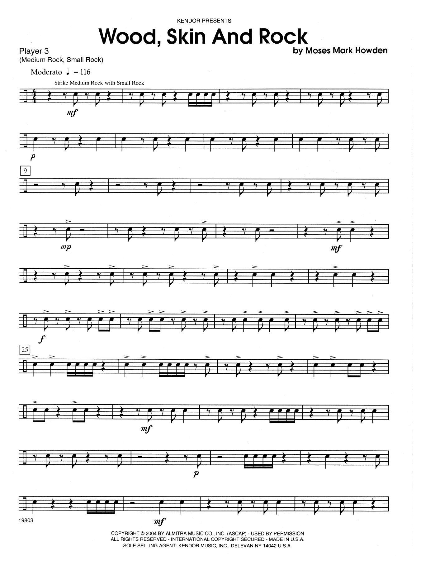 Download Howden Wood, Skin And Rock - Percussion 3 Sheet Music