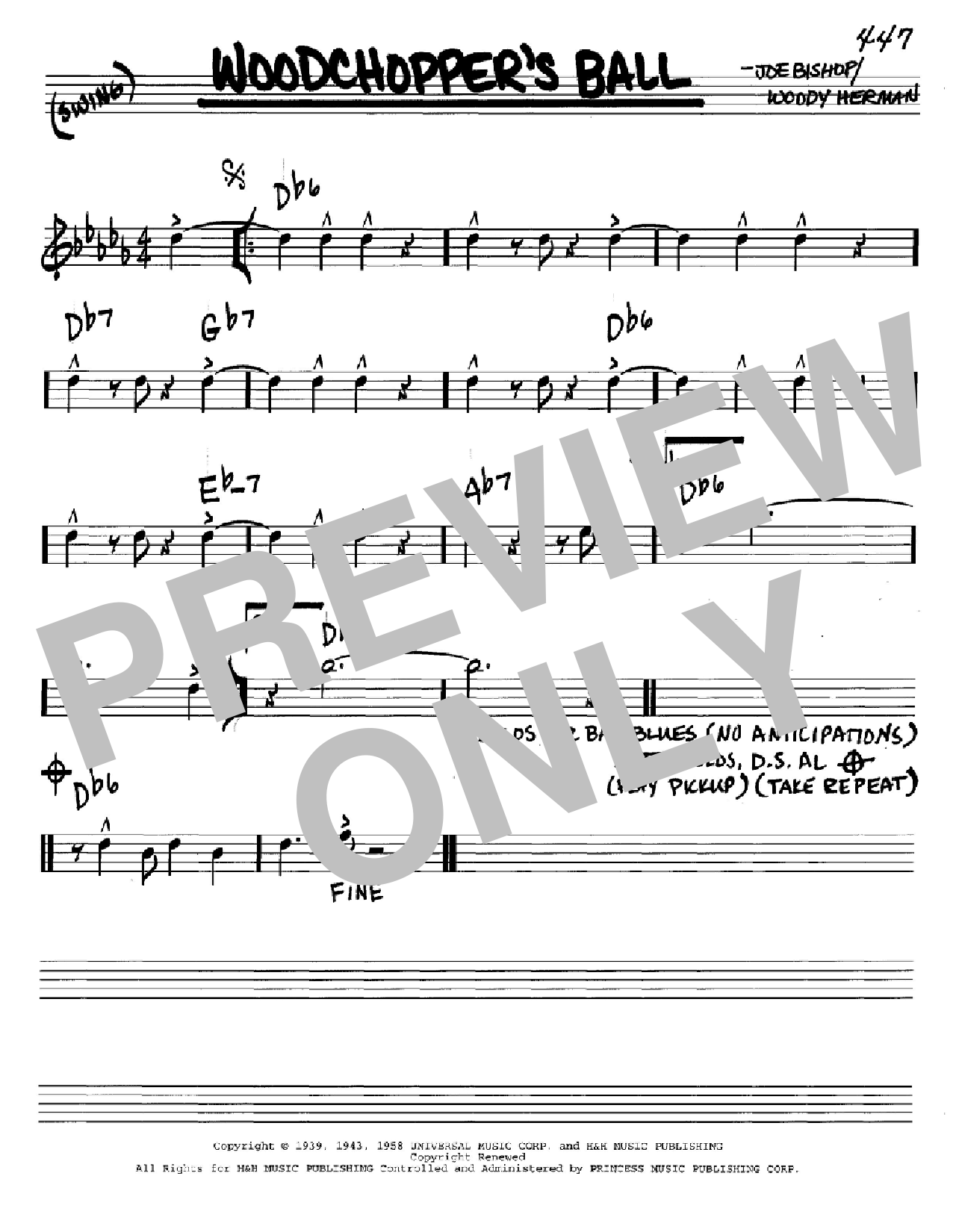 Download Woody Herman Woodchopper's Ball Sheet Music