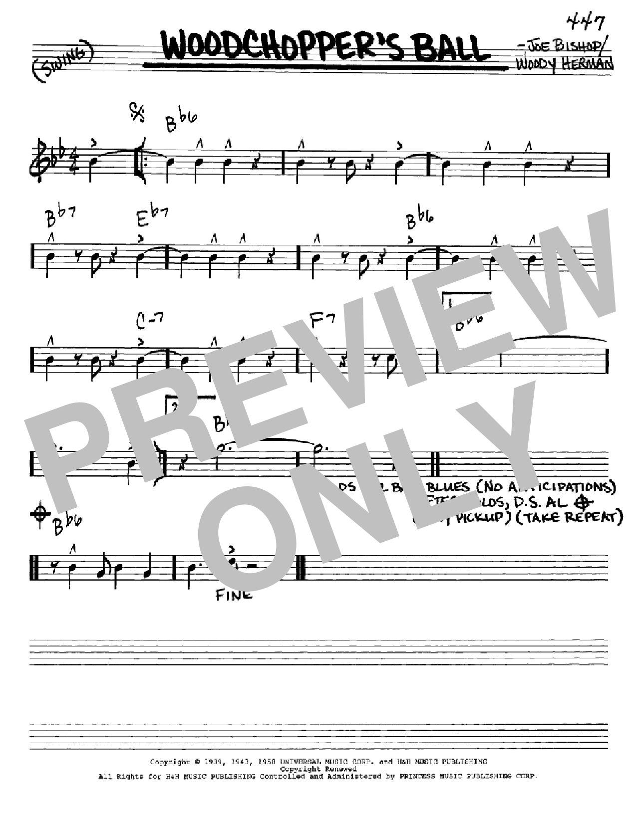 Download Woody Herman Woodchopper's Ball Sheet Music