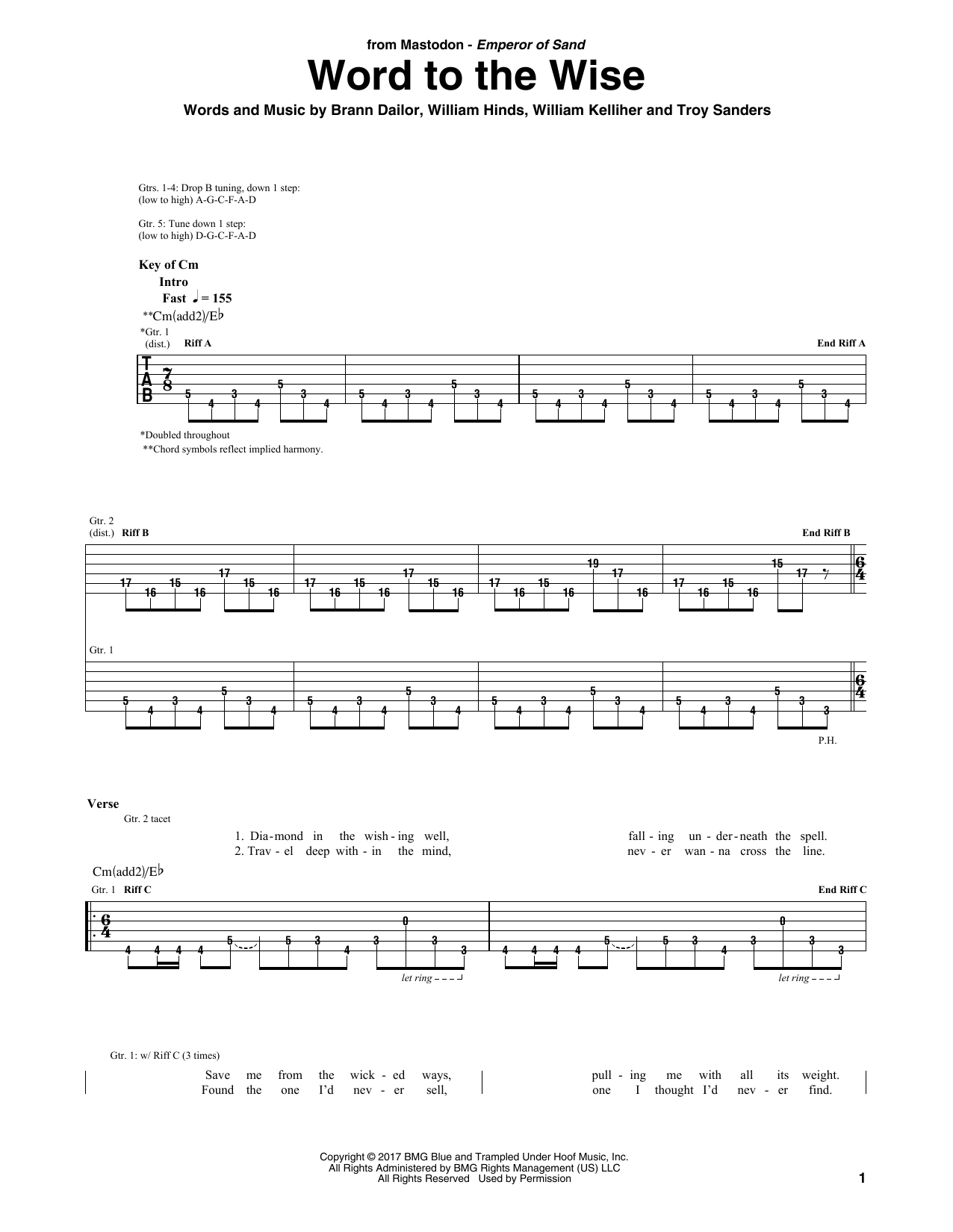 Download Mastodon Word To The Wise Sheet Music