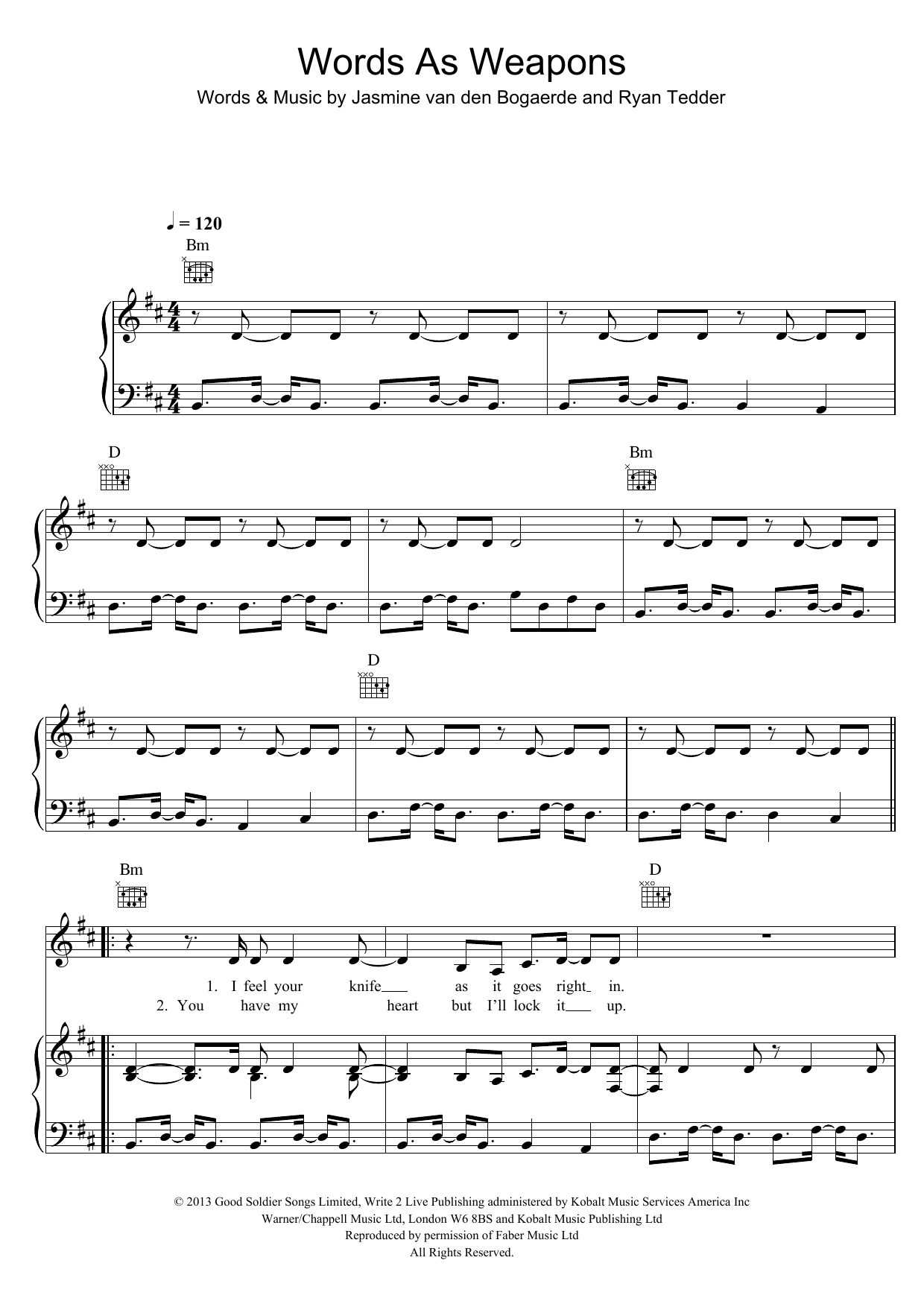 Download Birdy Words As Weapons Sheet Music