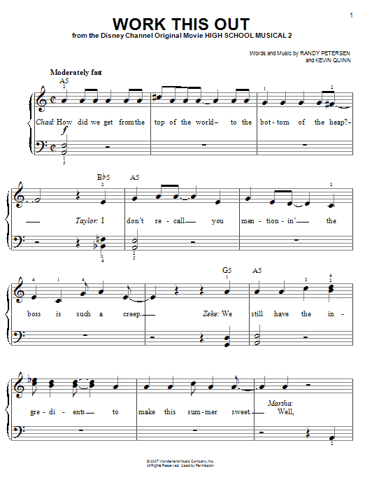 Download High School Musical 2 Work This Out Sheet Music
