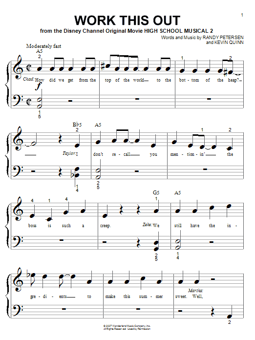 Download High School Musical 2 Work This Out Sheet Music