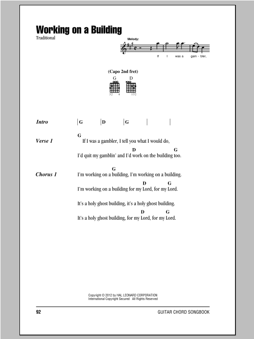 Download Traditional Working On A Building Sheet Music