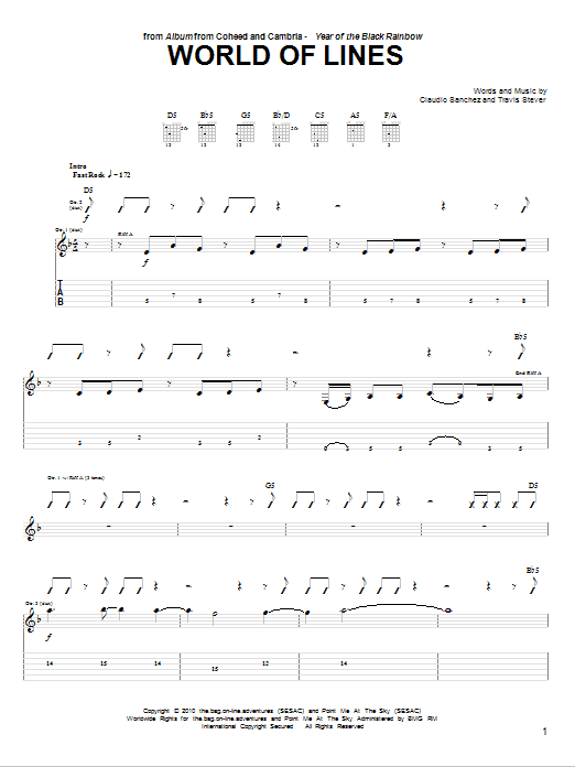 Download Coheed And Cambria World Of Lines Sheet Music