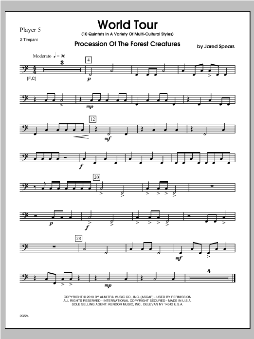 Download Spears World Tour - Percussion 5 Sheet Music