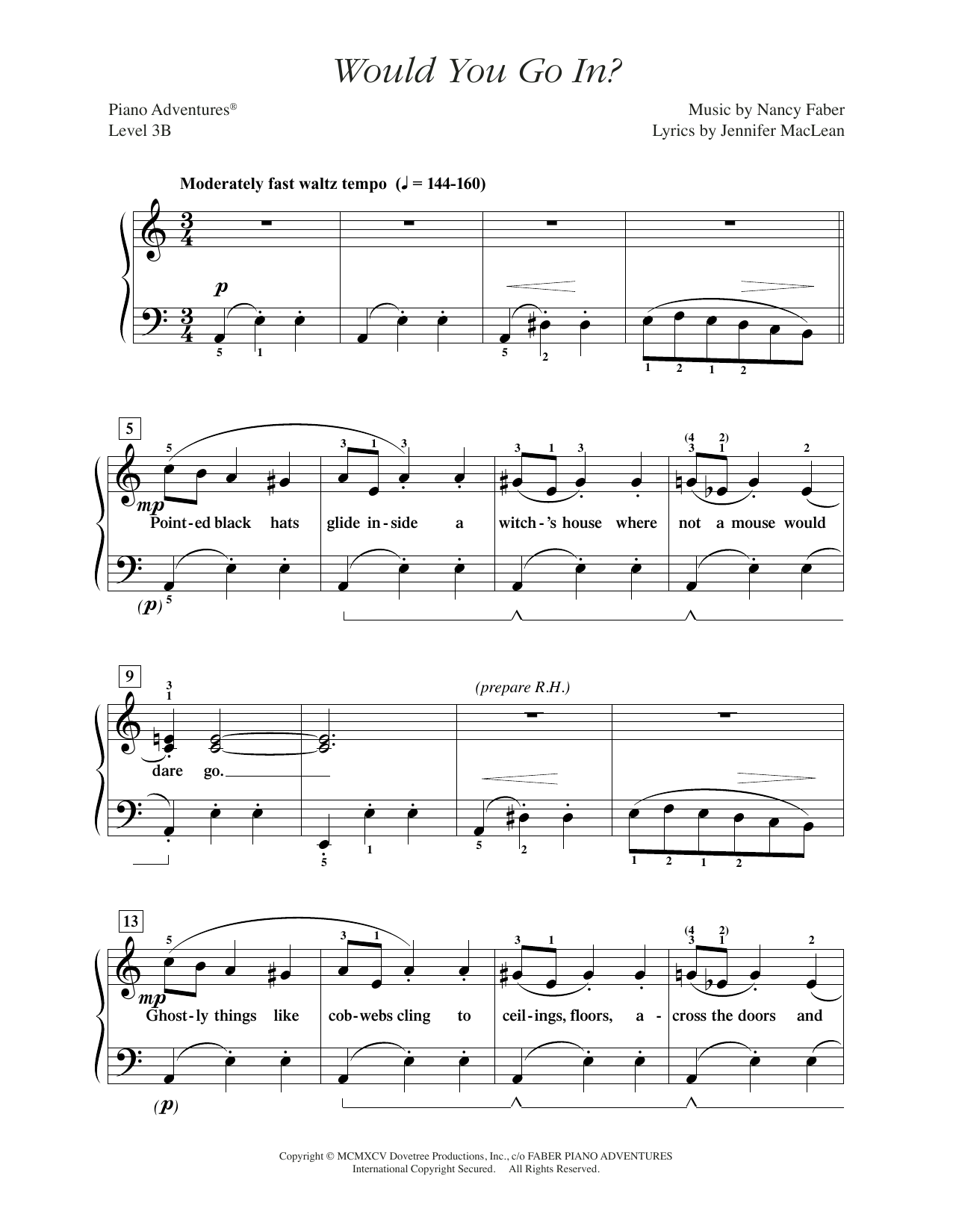 Download Nancy Faber Would You Go In? Sheet Music