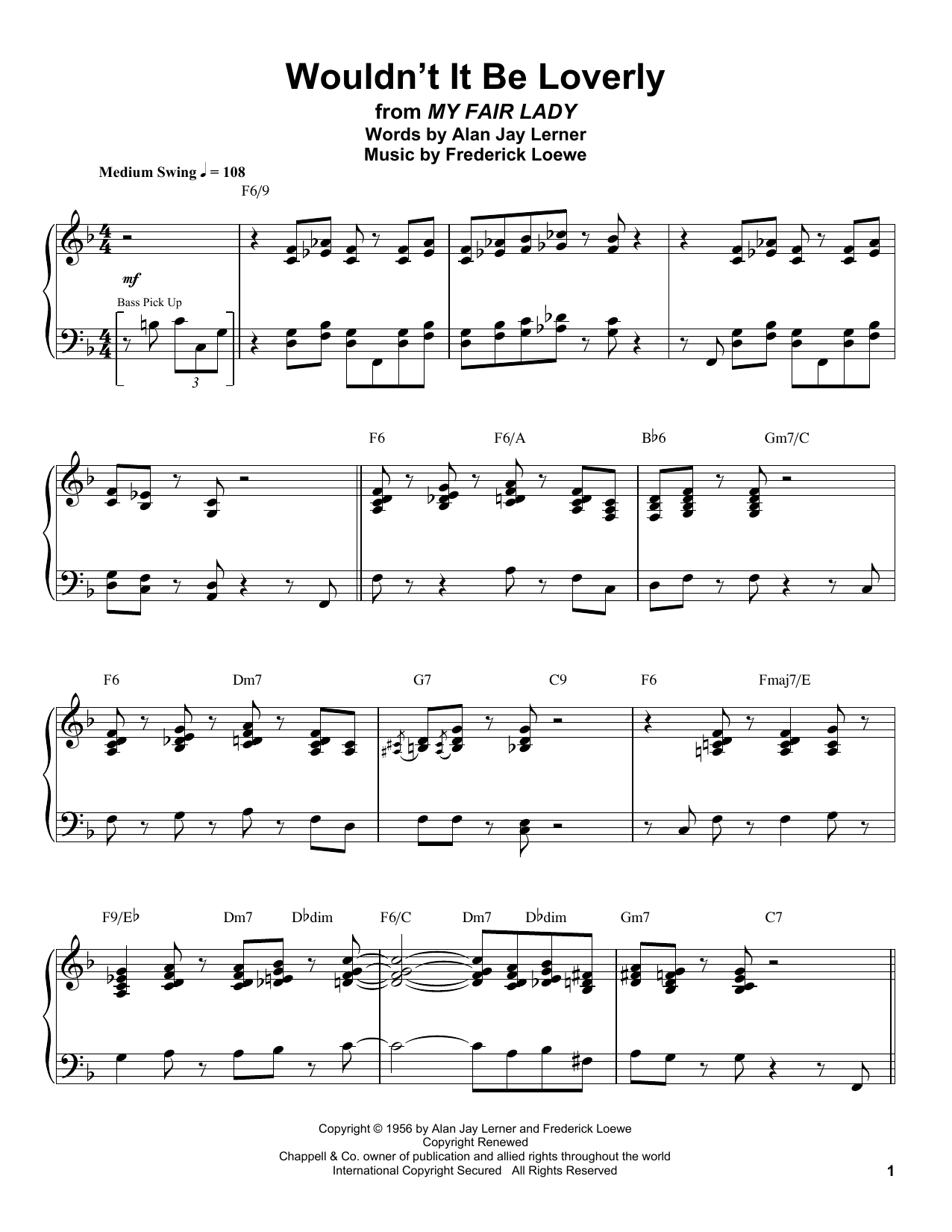 Download Oscar Peterson Wouldn't It Be Loverly Sheet Music