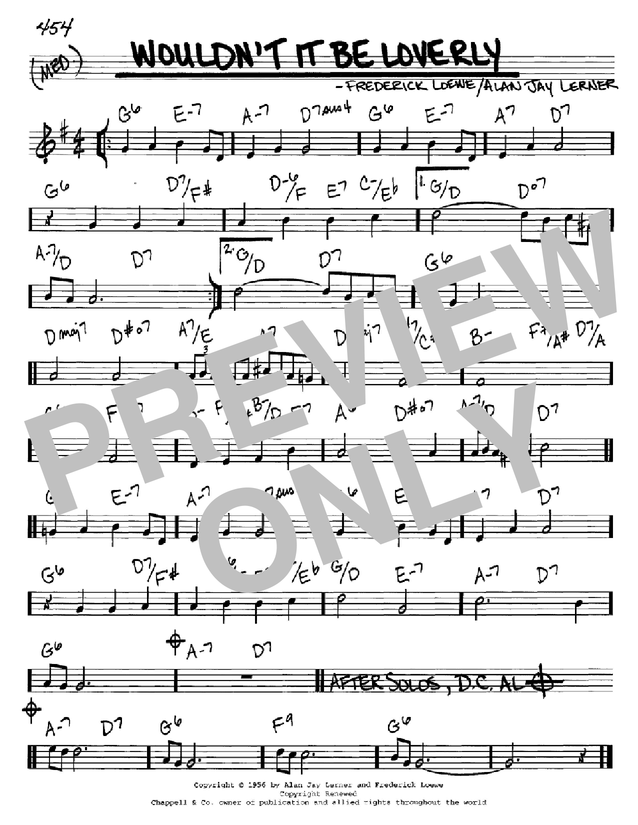 Download Lerner & Loewe Wouldn't It Be Loverly Sheet Music