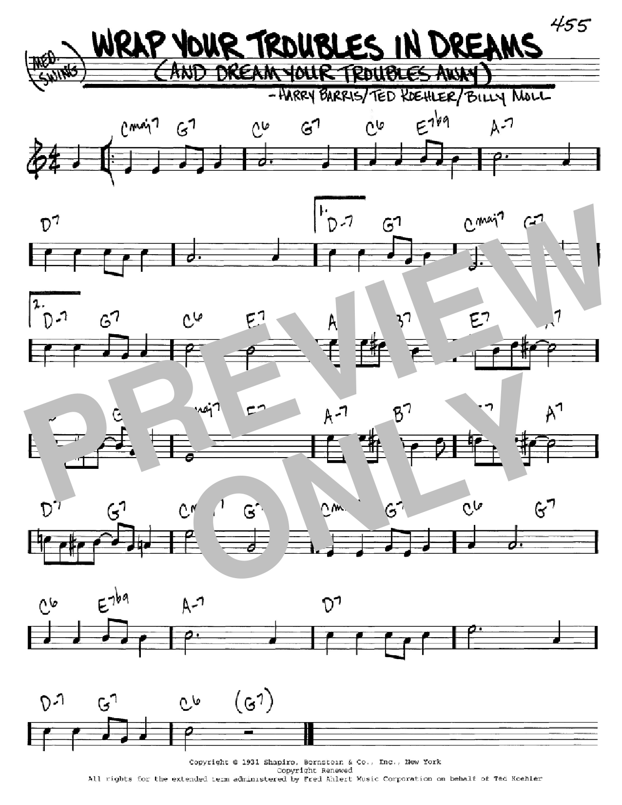 Download Ted Koehler Wrap Your Troubles In Dreams (And Dream Sheet Music