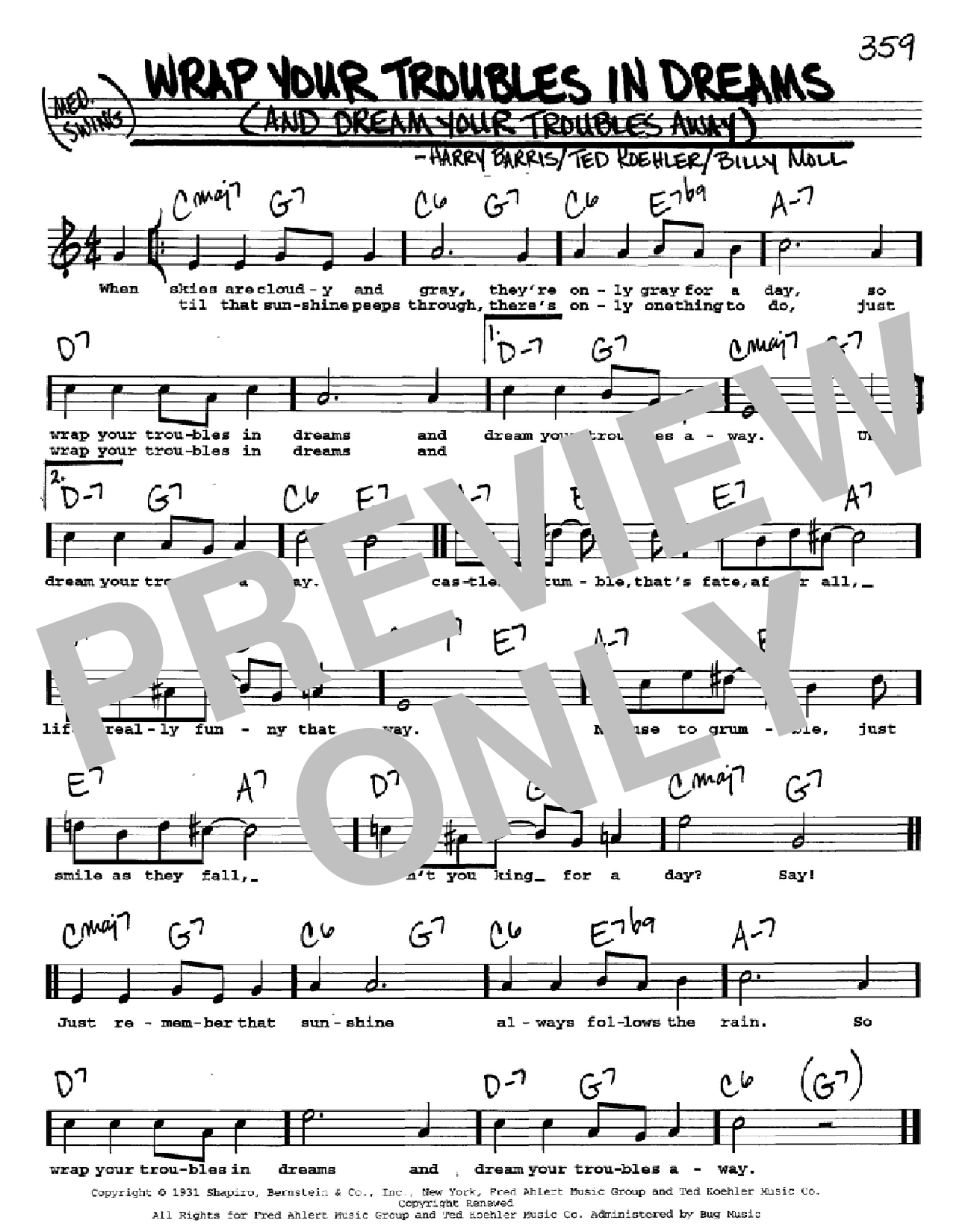 Download Ted Koehler Wrap Your Troubles In Dreams (And Dream Sheet Music