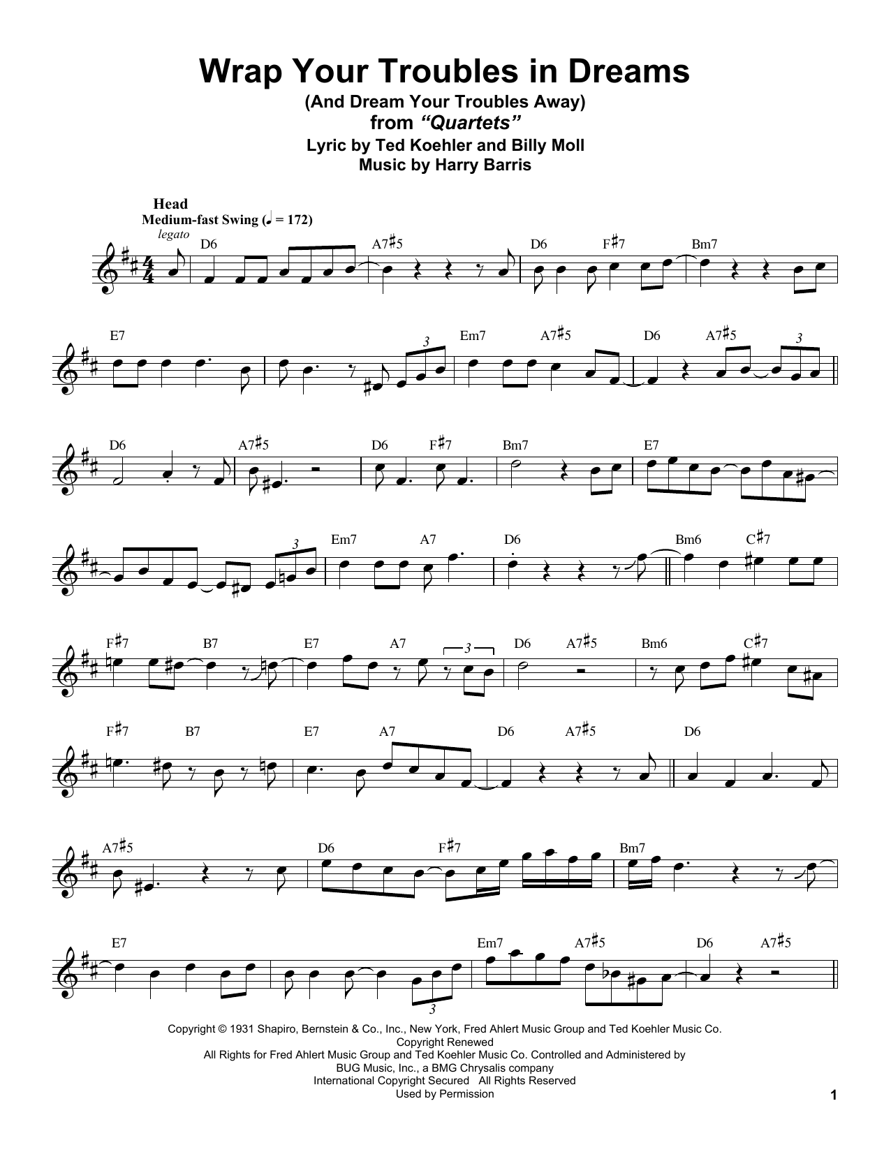 Download Stan Getz Wrap Your Troubles In Dreams (And Dream Sheet Music