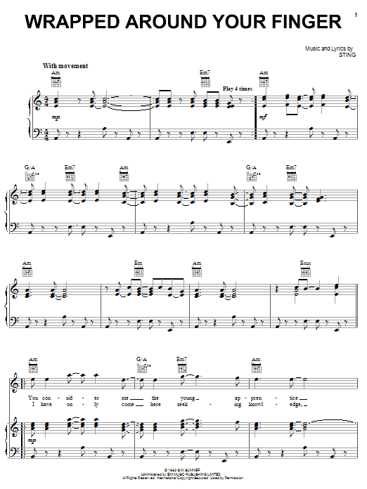 Download The Police Wrapped Around Your Finger Sheet Music