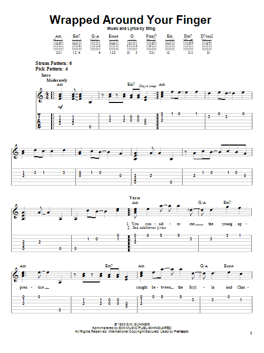 Download The Police Wrapped Around Your Finger Sheet Music