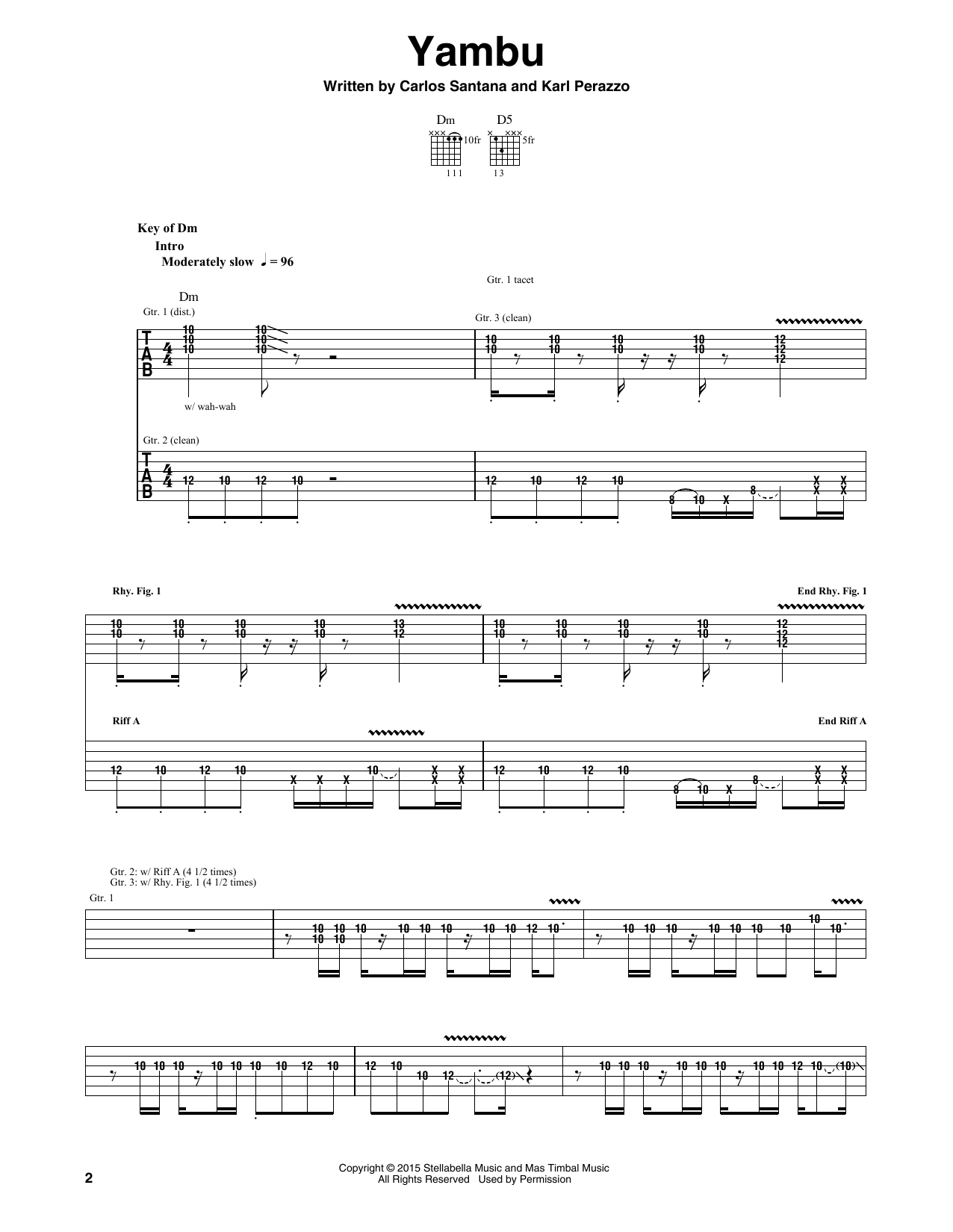 Download Santana Yambu Sheet Music