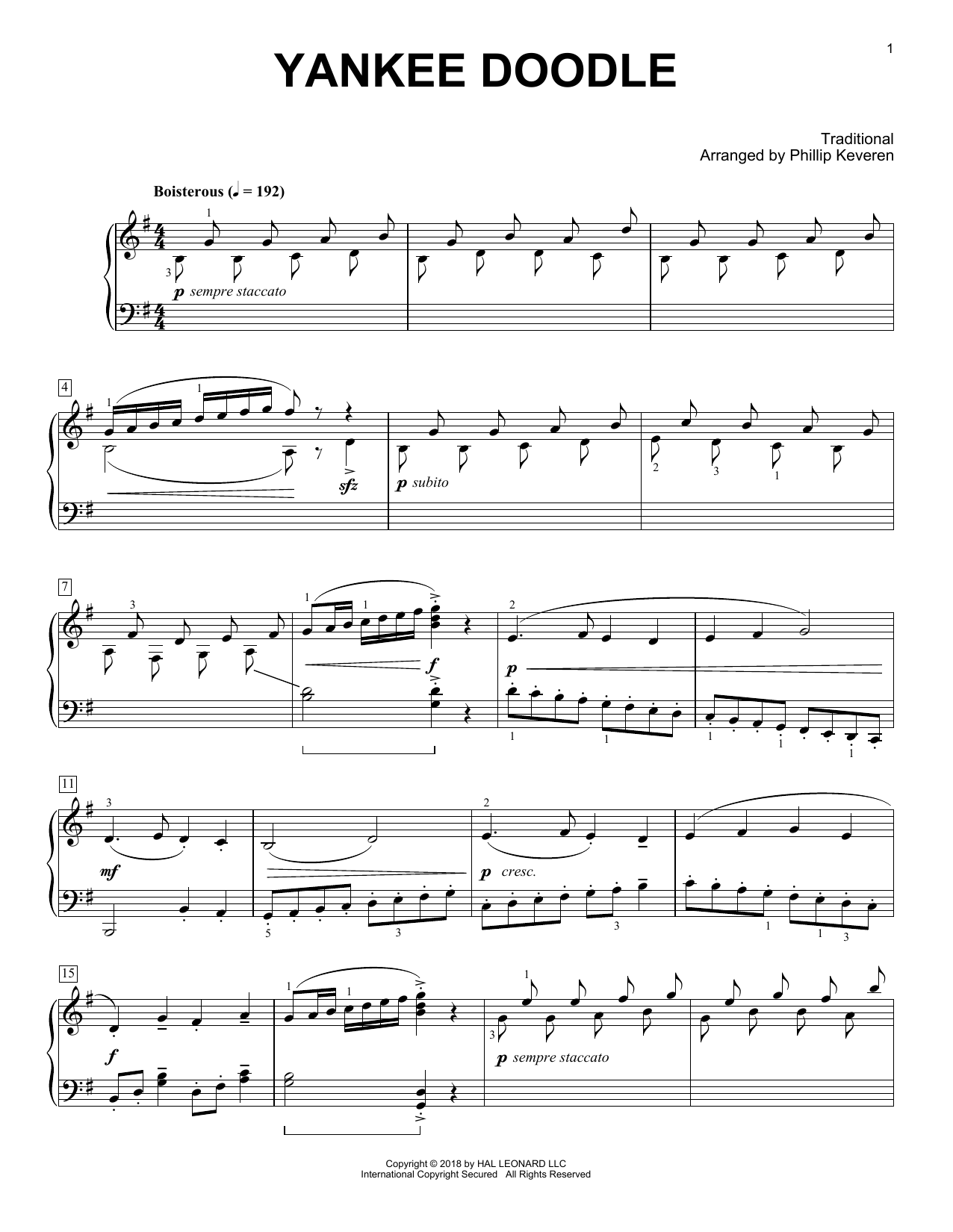 Download Traditional Yankee Doodle [Classical version] (arr. Sheet Music