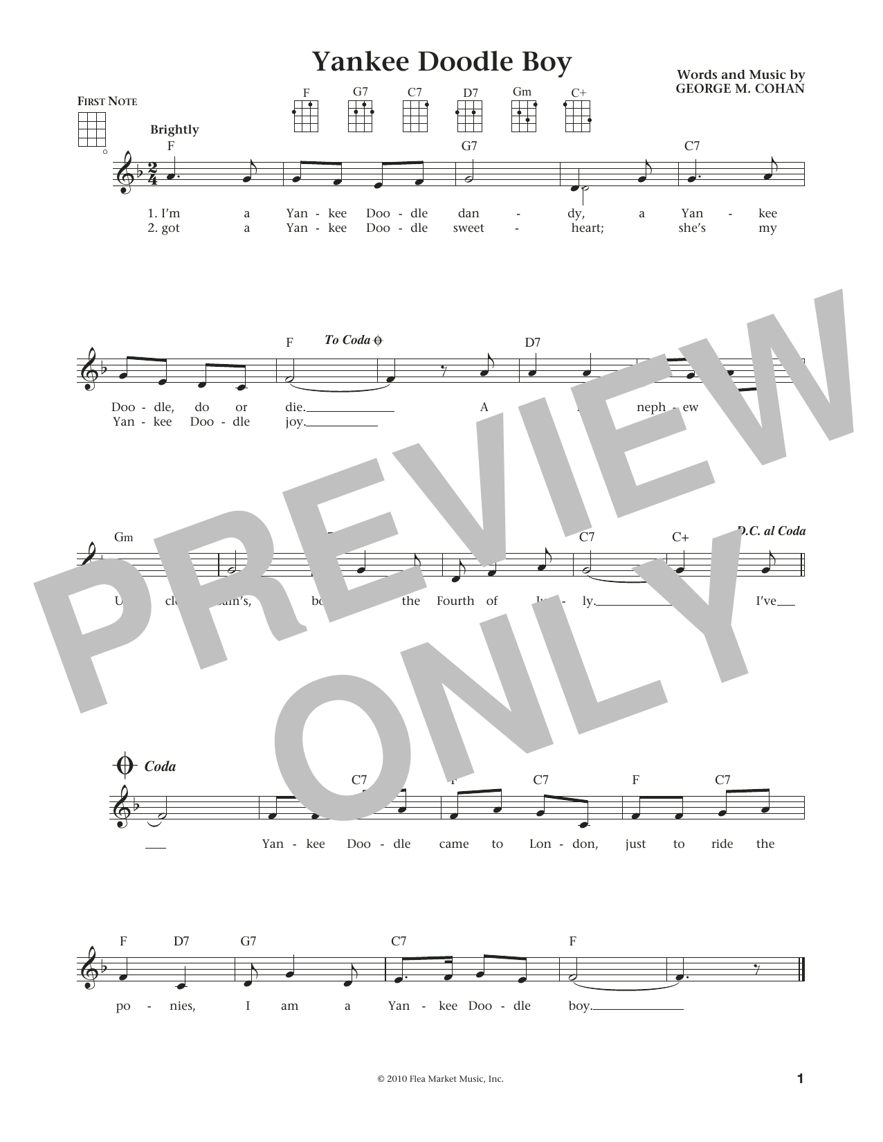 Download George M. Cohan Yankee Doodle Boy (from The Daily Ukule Sheet Music